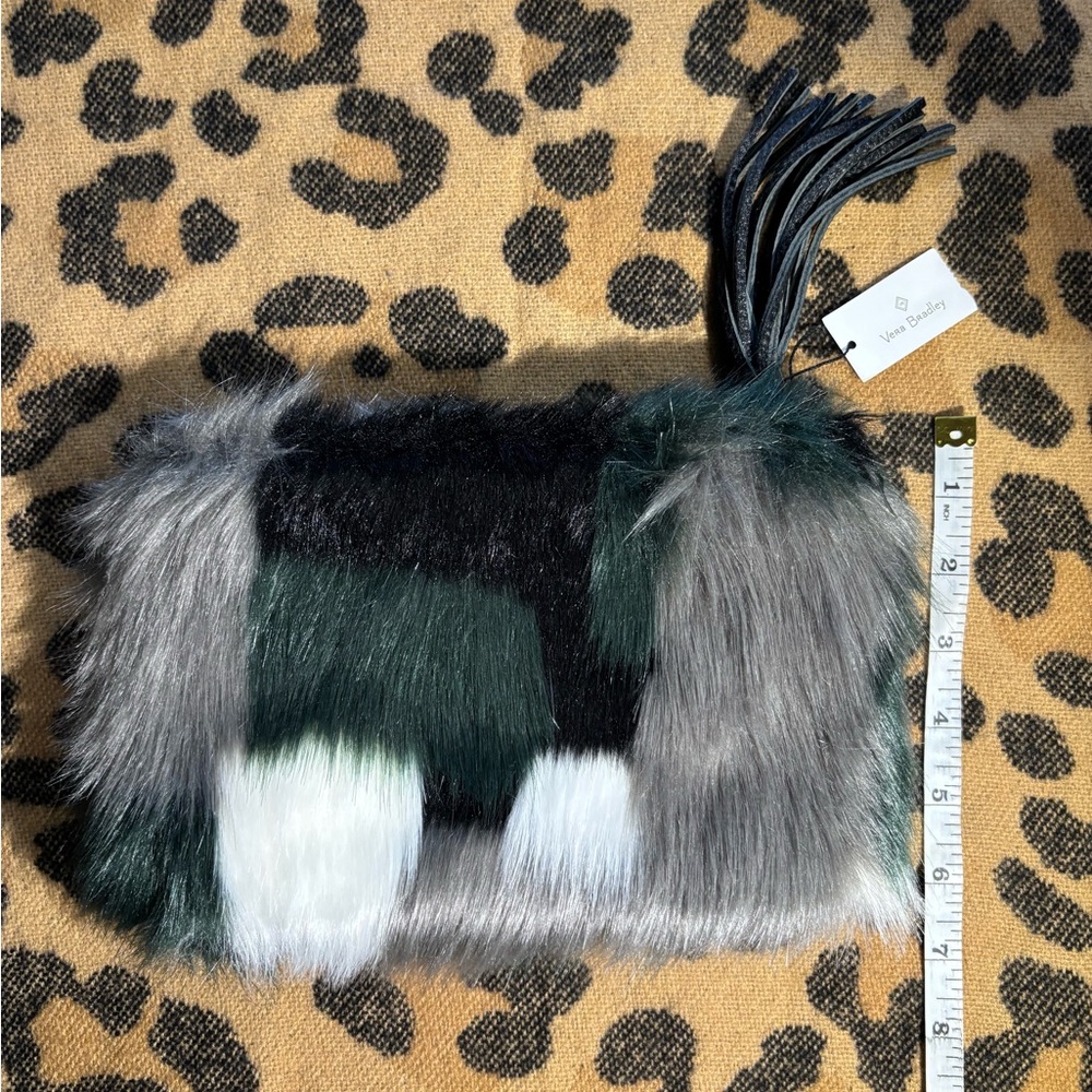 Vera Bradley Faux Fur Clutch with Tassel